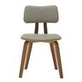 thumbnail image 5 of LeisureMod 5-Piece Dining Set Round Dining Table in Walnut and 4 Leather Dining Chairs for Modern Home, Kitchen Fynix Collection, 5 of 19