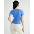 thumbnail image 2 of Scoop Women's Ultimate Refined Jersey Knit Fitted Baby Tee, Sizes XS-XXL, 2 of 5
