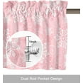 thumbnail image 6 of Christmas Kitchen Curtains and Valances Set, Pink White Snowflakes Pattern Windows Treatments Tiers Half/Short Curtains for Small Windows Cafe/Living Room/Bedroom 54x36 in Winter, 6 of 7
