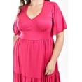 thumbnail image 4 of Vestido midi casual Roman Fashion /Tallas Extras, 4285 (Fiusha) fucsia 40, 4 of 7