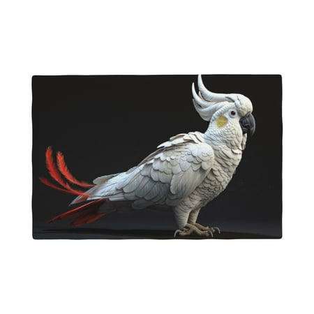 

Table Placemats Set of 4 - White Red Cockatoo 12x18 In Faux Linen Double Heat Resistant Place Mats Cloth Indoor/Outdoor Placemats Washable Table Mats for Dining Kitchen Party