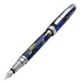 thumbnail image 3 of Xezo Urbanite I Acrylic  Brass Fountain Pen (Medium Nib) - Modern Blue, 3 of 6