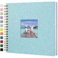 thumbnail image 1 of Álbum de fotos Hiwhy - Funda de lino (25 x 25 cm, 80 páginas), color azul claro, 1 of 9