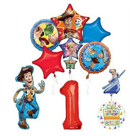Toy Story Party Supplies Woody and Friends 1st Birthday Balloon Bouquet Decorations