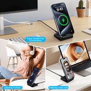 Samsung Wireless Charger Fast Charging Stand Wireless Android Desk Phone Charger Stand for Samsung Galaxy S25 S24 Ultra S24+ S24 S23 FE S22 S21 S20 S10 S9 S8,iPhone 15 Pro Max Plus 14 13 12,Pixel 8 7