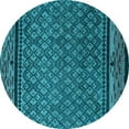 thumbnail image 1 of Ahgly Company Indoor Round Abstract Light Blue Modern Area Rugs, 7' Round, 1 of 4