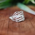 thumbnail image 5 of Wave Mesh Ring, 925 Sterling Silver Ring, Handmade Openwork Ring, Boho Adjustable Band for Women, Statement Ring, Dainty Ring, Gift For Her*, 5 of 7
