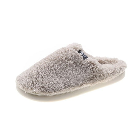 

Unisex Men s and Women s House Slippers Indoor Warm Memory Foam Anti-Slip Clearance Solid Color Baotou Wool Slippers Women s Indoor Home Winter Warm Leisure Cotton Slippers