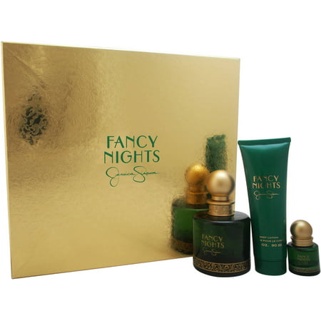 Fancy Nights par Jessica Simpson pour les femmes - 3 Pc Gift Set spray EDP 3,4 oz, 0,25 oz EDP vaporisateur, 3 oz Lotion pour le corps