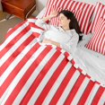 thumbnail image 5 of Manfei Geometric Stripe King Bedding,Contemporary Minimalist King Bed in a Bag, Red White, Reversible 7-Piece, 5 of 6