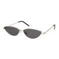 thumbnail image 2 of Womens Vintage Style Narrow Metal Rim Cat Eye Sunglasses Silver Black, 2 of 4