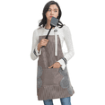 thumbnail image 3 of Delantal ajustable con pechera para mujer, delantal de cocina impermeable con bolsillo, 2 toallas laterales de terciopelo Coral, 3 of 6