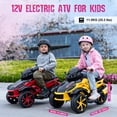 thumbnail image 5 of RCB 12V Kids Ride on ATV w/ One-Touch Start, 3-Wheel Stability, LED Lights, Built-in Music Player - Yellow, 5 of 6