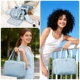 thumbnail image 2 of Gynky Makeup Bags Puffy Travel Toiletry Bag for Women, Lightweight Large Wide-Open Travel Bag Cosmetic Organizer Bag with Handle Water-Resistant Travel Essentials for Toiletries Accessories, Blue, 2 of 10