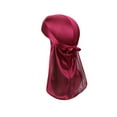 thumbnail image 1 of TOPTIE Bandeaux de Durag Soyeux, Sangles Larges à Queue Extra Longue pour Vagues 360 Do-Rag-Maroon, 1 of 6