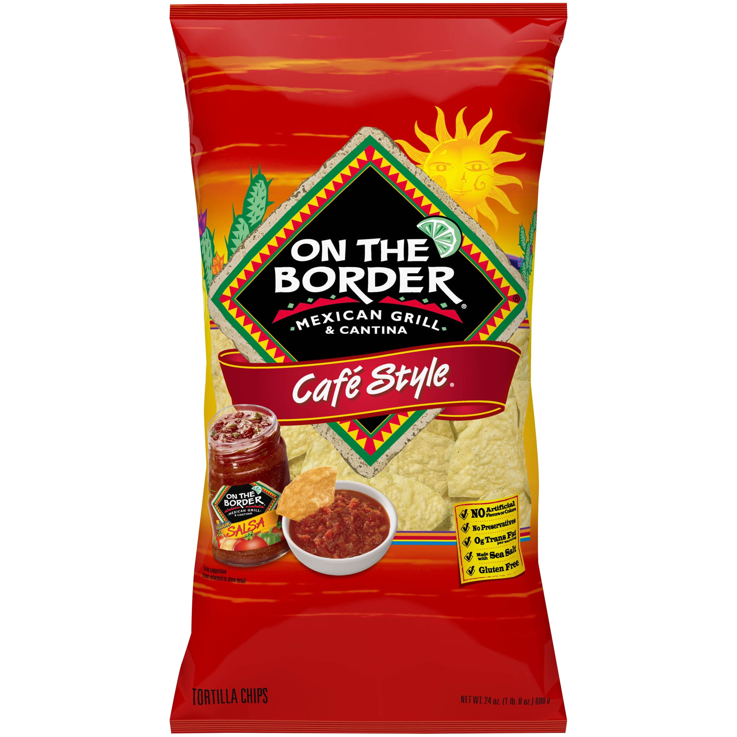 On The Border® Café Style® Tortilla Chips 24 oz. Bag - Walmart.com