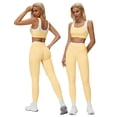 thumbnail image 7 of IBTOM CASTLE Womens Two Piece Workout Sets Double Layer Sports Bra Matching Tummy Control High Wait Leggings Active Gym Outfit Yellow, 7 of 7