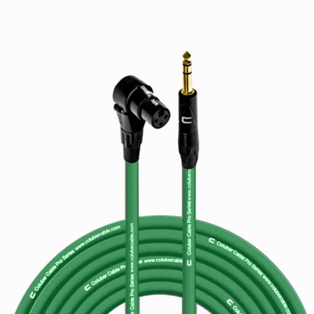 Coluber Cable Right Angle XLR Female to 1/4" TRS Male Pro 3-Pin Microphone