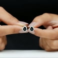 thumbnail image 6 of Rosec Jewels 2 CT Classic Pear Cut Black Onyx and Moissanite Stud Earrings, 10K White Gold, 6 of 8