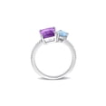 thumbnail image 4 of 3.10 Carat (Ctw) Sky-Blue Topaz and Amethyst Ring in Sterling Silver for Women, 4 of 6