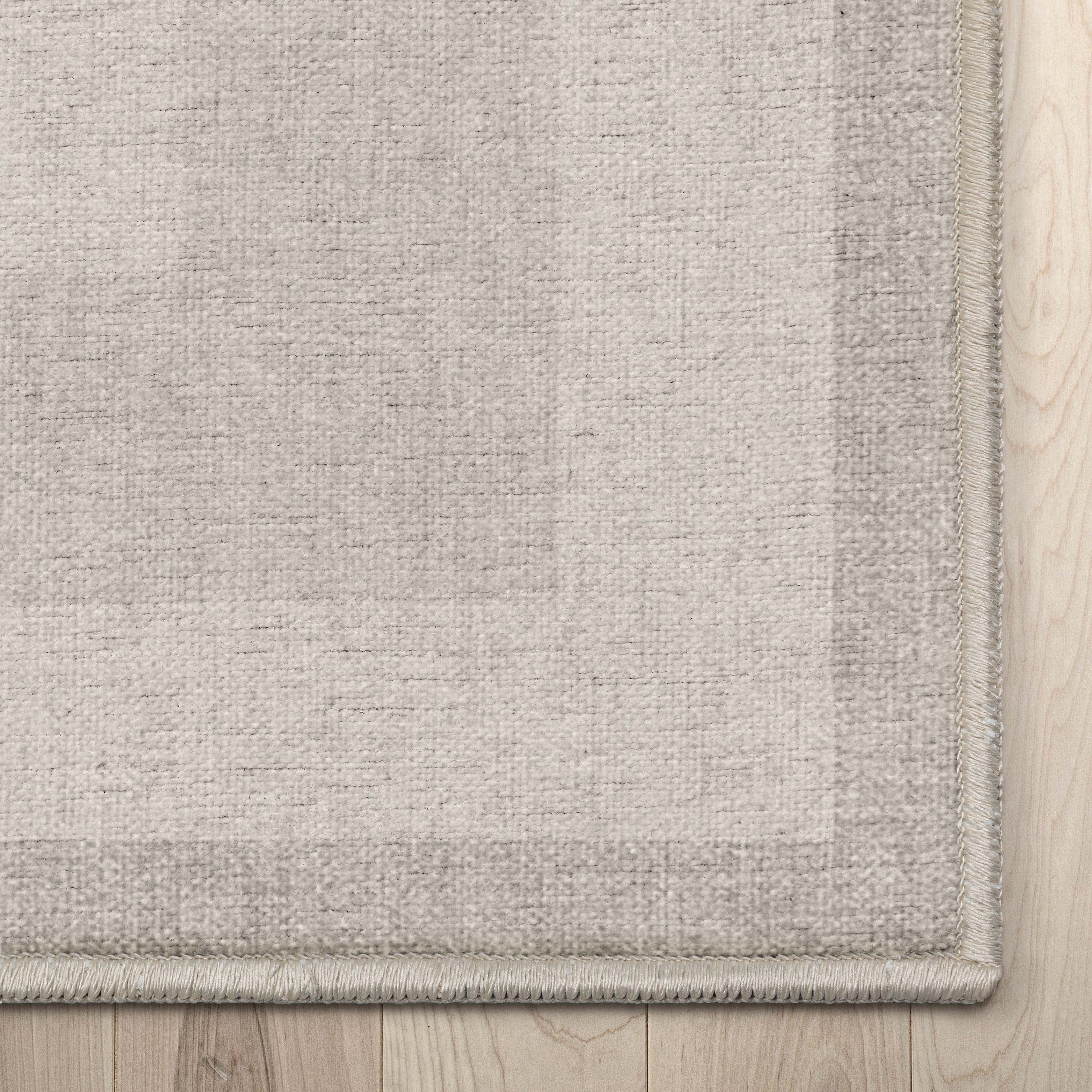 Well Woven Modern Plain Border Cream Flat Pile Easy to Clean 7'7" x 9'10" Area Rug for Living Room Dining Room Bedroom and Kitchen