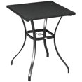 thumbnail image 1 of Outsunny Wicker Dining Table w/ Umbrella Hole Coffee Table, Black, 1 of 10