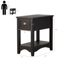 thumbnail image 4 of Gymax Table de Chevet Contemporaine Compacte avec Tiroir Espresso, 4 of 10
