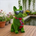 thumbnail image 4 of Roiihwy Resin Topiary Dog Garden Statue with Butterfly Garden Decor, Green, 14.56" - Ideal Gifts for Grandma Women Mother's Day, 4 of 8