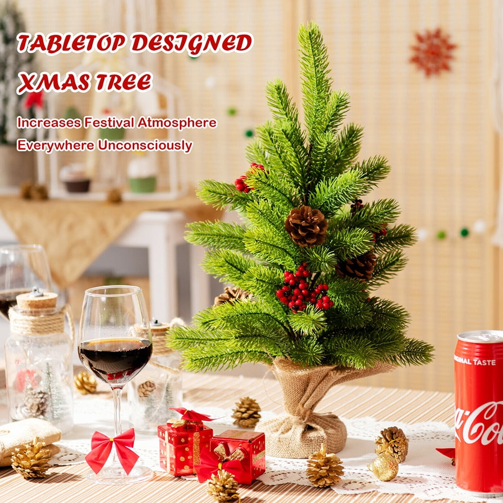 Kadyn20" Tabletop Christmas Tree, Artificial Christmas Tree for Christmas Decorations, Home, Kitchen, Dining Table, Mini Christmas Pine Tree with W/pine Cones & Red Berrie, Green Kadyn20" Tabletop Christmas Tree, Artificial Christmas Tree for Christmas Decorations, Home, Kitchen, Dining Table, Mini Christmas Pine Tree with W/pine Cones & Red Berrie, Green