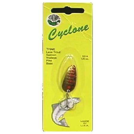 UPC: 0013921560614 | Thomas Cyclone Wobbler Spoon Freshwater Fishing Lure Gold/Red 1 1/2 1/6 oz.