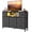 Gray, variant on edx TV Stand with 8 Fabric Drawers, Open Shelves & LED & Power Outlets for Bedroom, Living Room, Entryway, Wood Top, Black