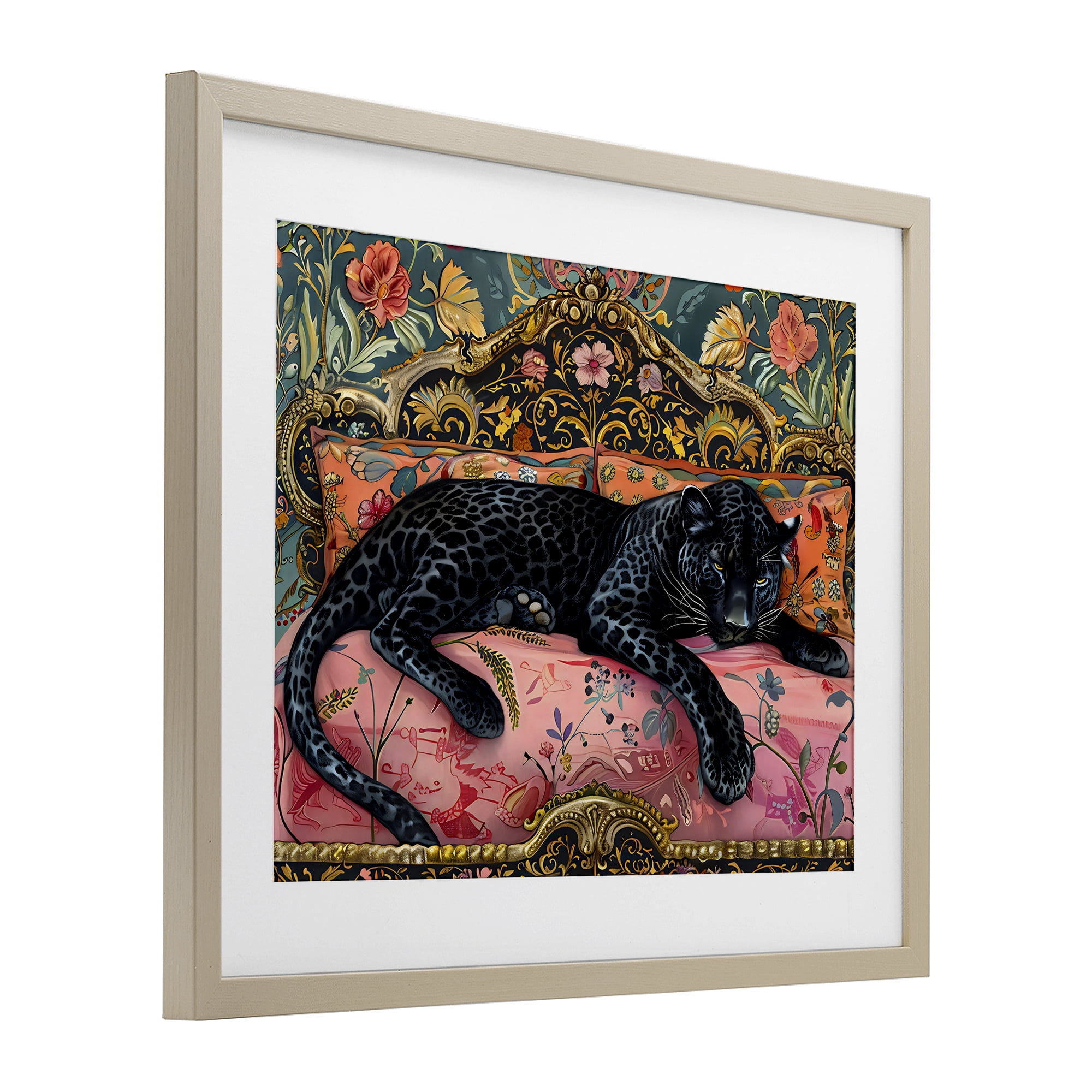 Stupell Industries Lazy Black Elegant Leopard Birch Framed Print Under Glass, design by Creative Studio