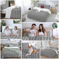 thumbnail image 6 of Geometric Lattice Bedding 3 Piece Duvet Cover Set Full Size, Black Grey Classic Farmhouse Plaid Soft Microfiber Comforter Cover with Zipper Closure & Pillowcases, Wrinkle & FadeResistant Quilt Cover, 6 of 9