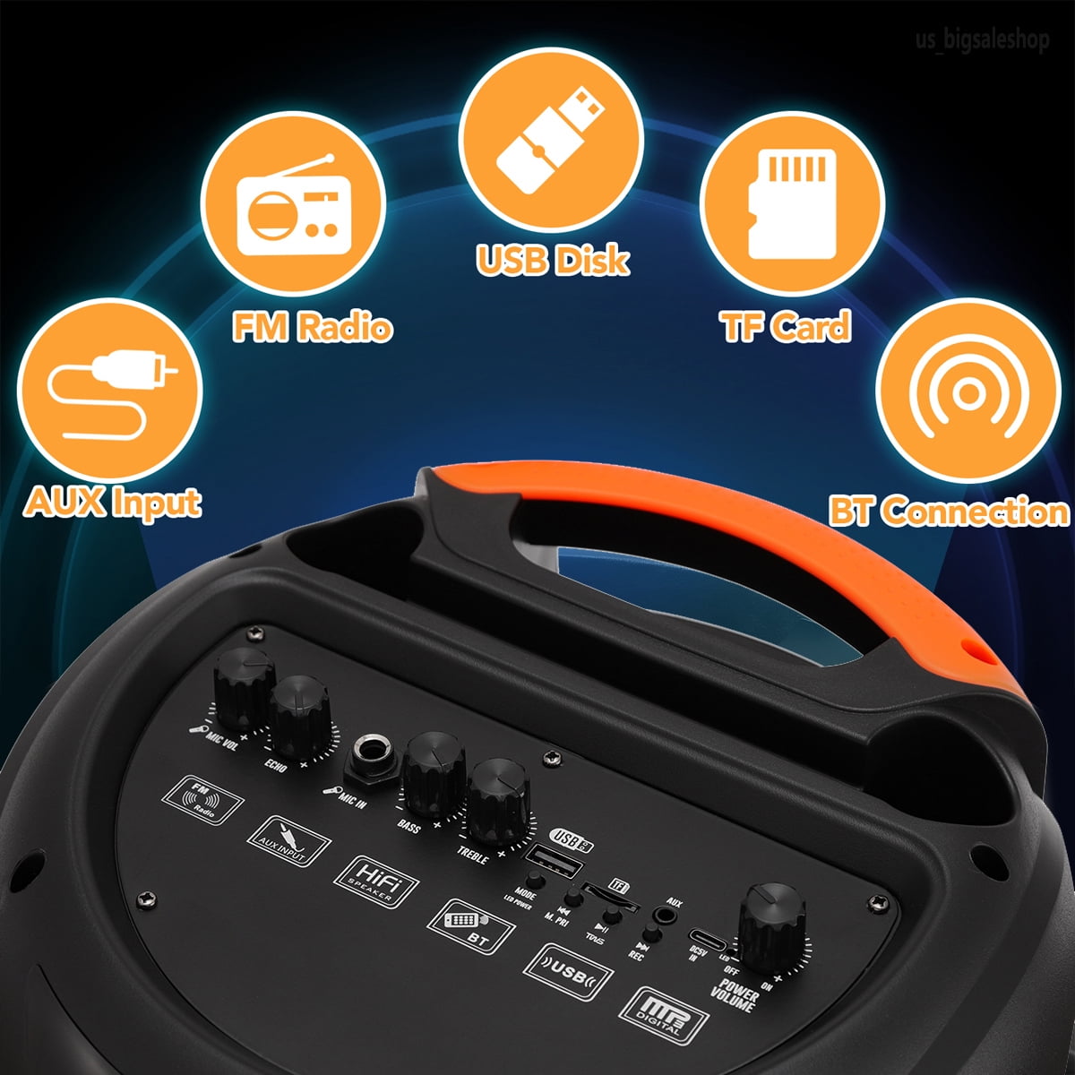 RIDWIND 8000W Peak Power Bluetooth Speakers Portable Wireless Speaker with Triple 8 inch Subwoofer Heavy Bass,FM Radio, Microphone, Lights, Remote Control TWS Stereo Sound System Speaker