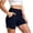 Dark Blue01, variant on Womens High Waisted Deep Side Pocket Biker Shorts Wide Elastic Tummy Control Waist Buttery Soft Quick Dry Four Way Stretch Breathable Yoga Running Athletic Lounge Bottoms