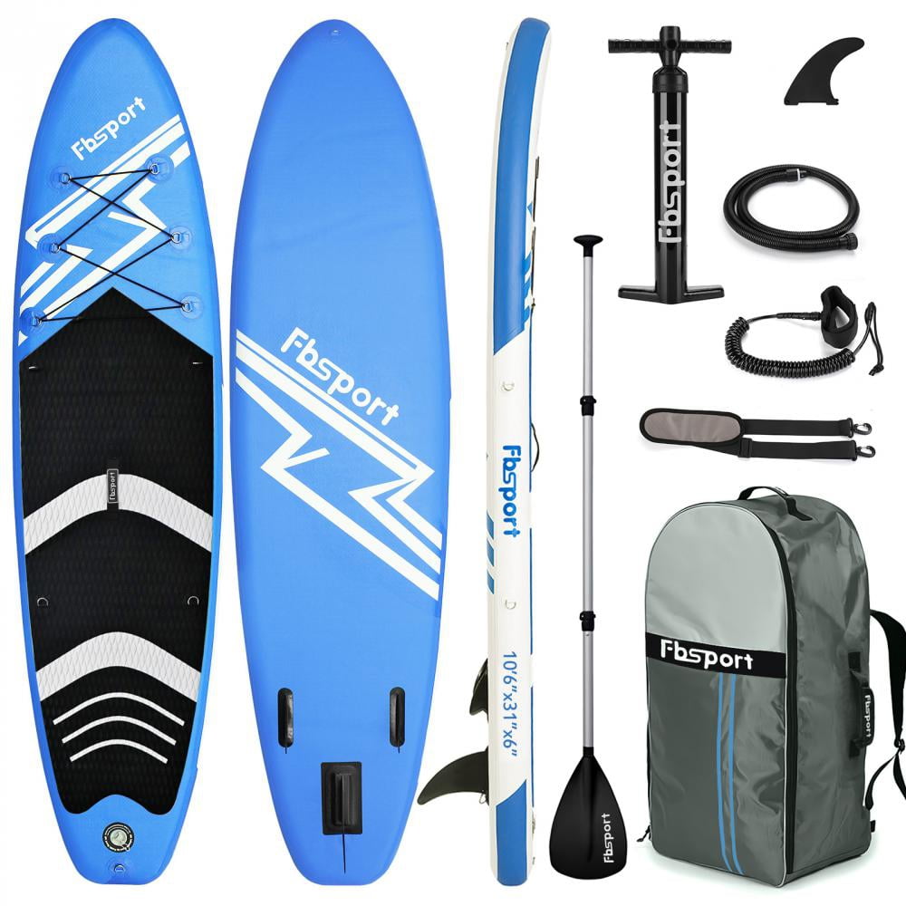 Homde Inflatable Stand Up Paddle Board 10.6’ x 32’’ x 6’’ Non-Slip Deck with Premium SUP/ISUP Accessories & Backpack Wide Stance Leash Hand Pump 6’’ Thick Bottom Fin for Surfing Control 