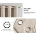 thumbnail image 4 of MIULEE 100% Blackout Linen Textured Curtains for Bedroom Solid Thermal Insulated Natural Beige Grommet Room Darkening Curtains & Drapes Luxury Decor for Living Room Nursery 52 x 84 Inch (2 Panels), 4 of 10