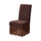 thumbnail image 2 of Fundas de silla de hotel de jacquard con faldón - Fundas elásticas gruesas de una sola pieza para sillas de comedor, para el hogar, bodas y fiestas | Poliéster, antiarrugas, cobertura total, 2 of 6
