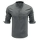 thumbnail image 5 of Blusa y camisa de manga larga con cuello alto para hombre, informal, a la moda, de color liso, transpirable, de manga larga, con cuello alto y bolsillo con botones, blusa de poliéster para hombre, 5 of 9