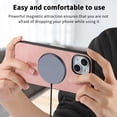 thumbnail image 5 of Magnetic for iPhone 15 PU Leather Case, [Compatible with Mag-Safe] Slim Shockproof Protective Phone Cove Support Car Mount Holder for iPhone 15, Pink, 5 of 11