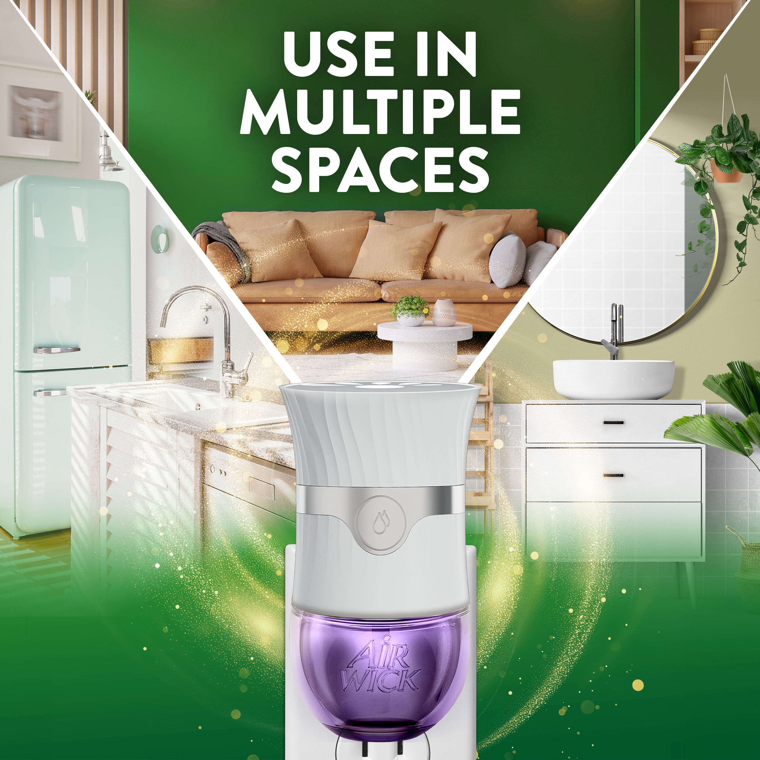 (4 pack) Air Wick Plug-In Scented Oil Refills, Lavender and Chamomile, 6 Count
