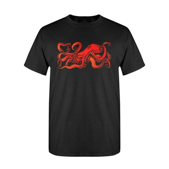Red Octopus With Tentacles T-Shirt Men -Image by Shutterstock, Male Large