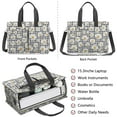 thumbnail image 2 of Daisy Canvas Tote Bag for Women with Compartments, Large Cute Floral Teacher Student Shoulder Bag Nurse Purses Crossbody Bags Work Laptop Book Bag Satchels Handbags, 2 of 6