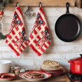thumbnail image 6 of Thin Red Lines Kitchen Towels Set of 4, Patriotic Bow Vintage Distressed Striped Absorbent Dish Towels for Kitchen, Microfiber Hand Towel, Quick Drying Tea Towel for Cleaning Decorative Dishcloths, 6 of 7
