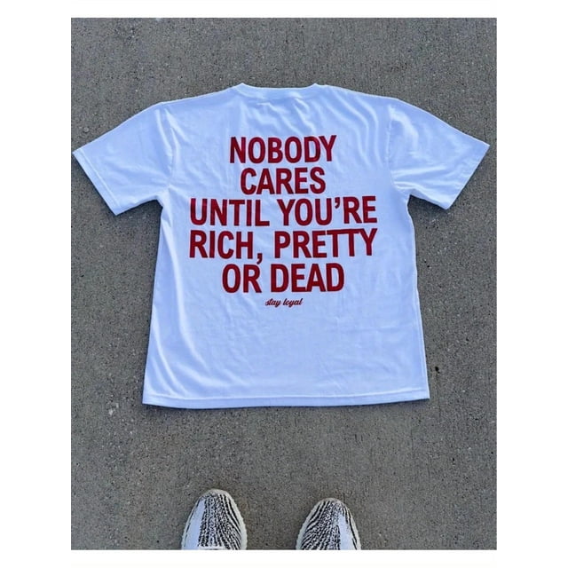 Camiseta holgada informal de manga corta con estampado de letras vintage para hombre, estilo gótico Y2K, estilo Harajuku, para parejas, estilo informal