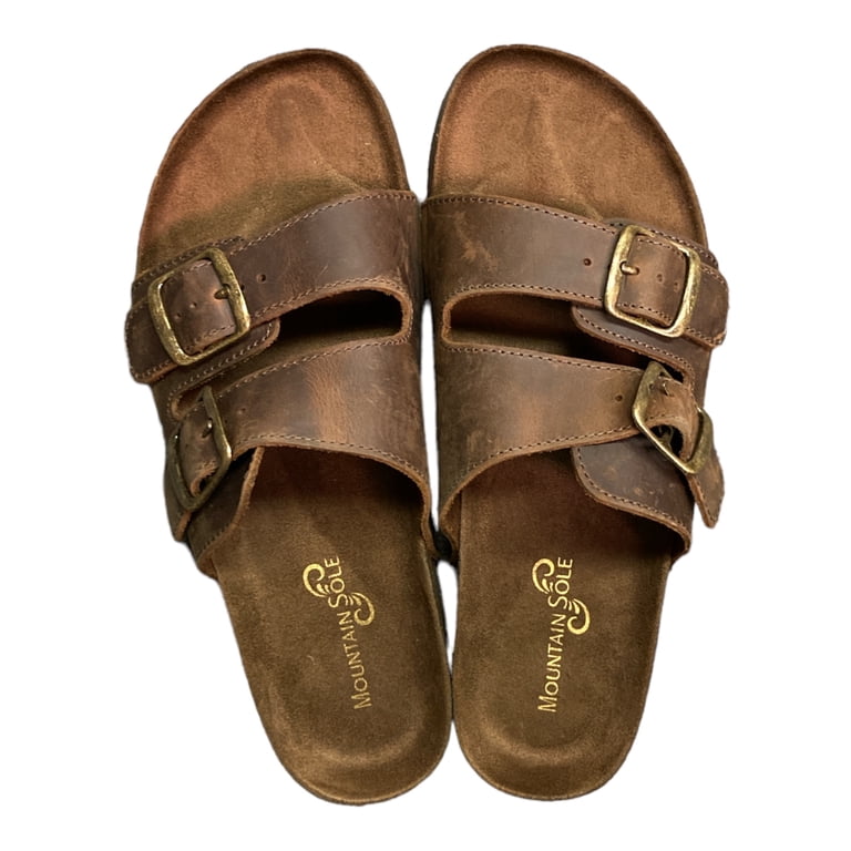 Mountain Soul Casual Brown Leather Buckled Sandals Mountain Sole Womens Brown Leather Sandals Slip On Buckle  main image 4