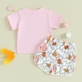 thumbnail image 3 of Bagilaanoe 2pcs Newborn Baby Girl Shorts Set Short Sleeve Letter Print T Shirt Tops + Shorts 3M 6M 9M 12M Infant Casual Summer Clothes, 3 of 9
