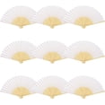 thumbnail image 1 of LINLIN 9 Pcs Cloth Hand Fans Silk Fan Handheld Paper Fan Folding Hand Fans Silk Fabric and Bamboo Ribs Handheld Folding Chinese Fan Bamboo Folding Fans Craft Fan Folding Fan for Wall Decoration, 1 of 7