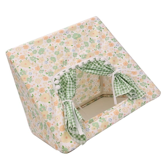 Tizuqe Guinea Pigs Hideouts House with Curtain Cage Entertainment Play Tent Pet Supply