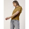 thumbnail image 5 of Moomaya Solid Short Sleeves Shirt Style Collar Top, Womens Summer Pullover Tunic, 5 of 8